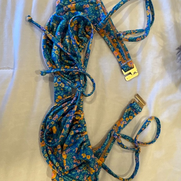 Kulani Kinis Blue and Yellow Floral Bikini - Picture 4 of 5